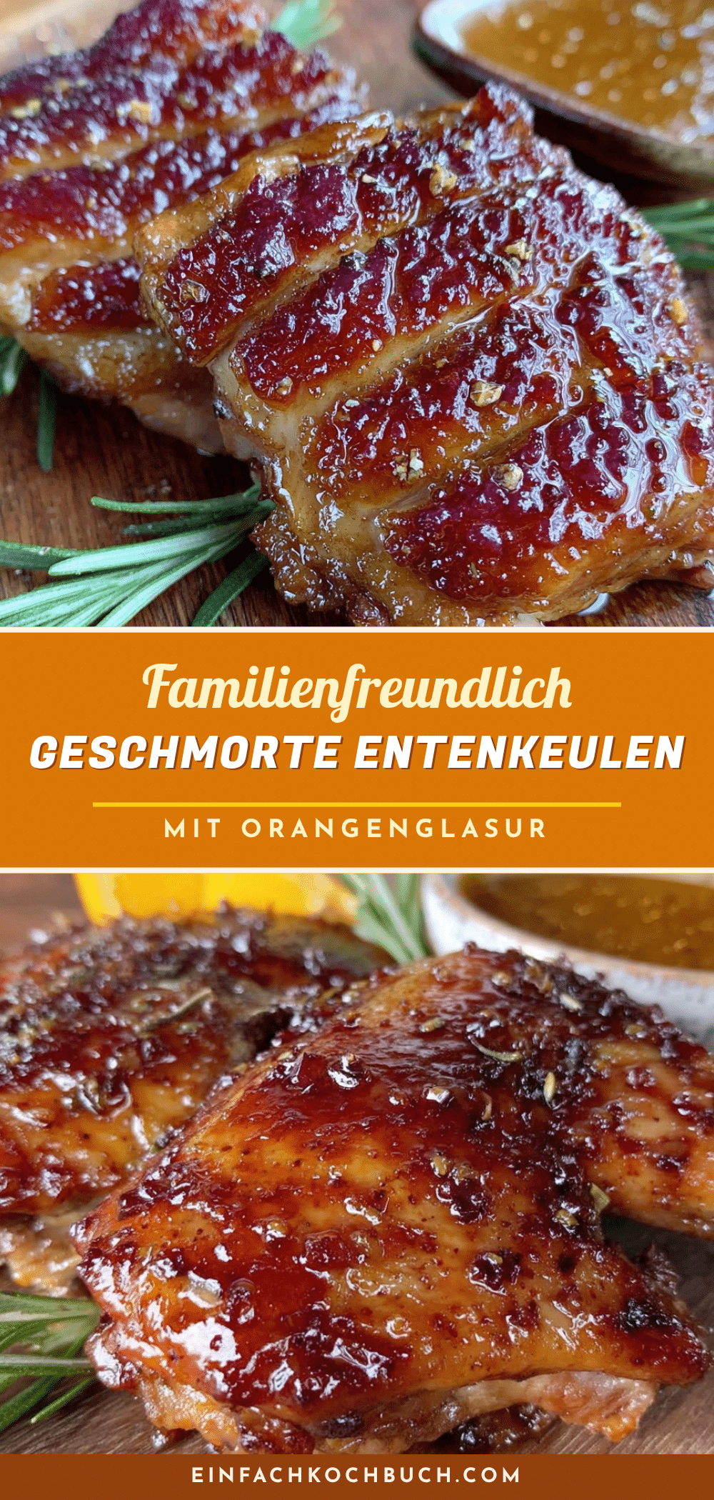 geschmorte Entenkeulen mit Orangenglasur recipe