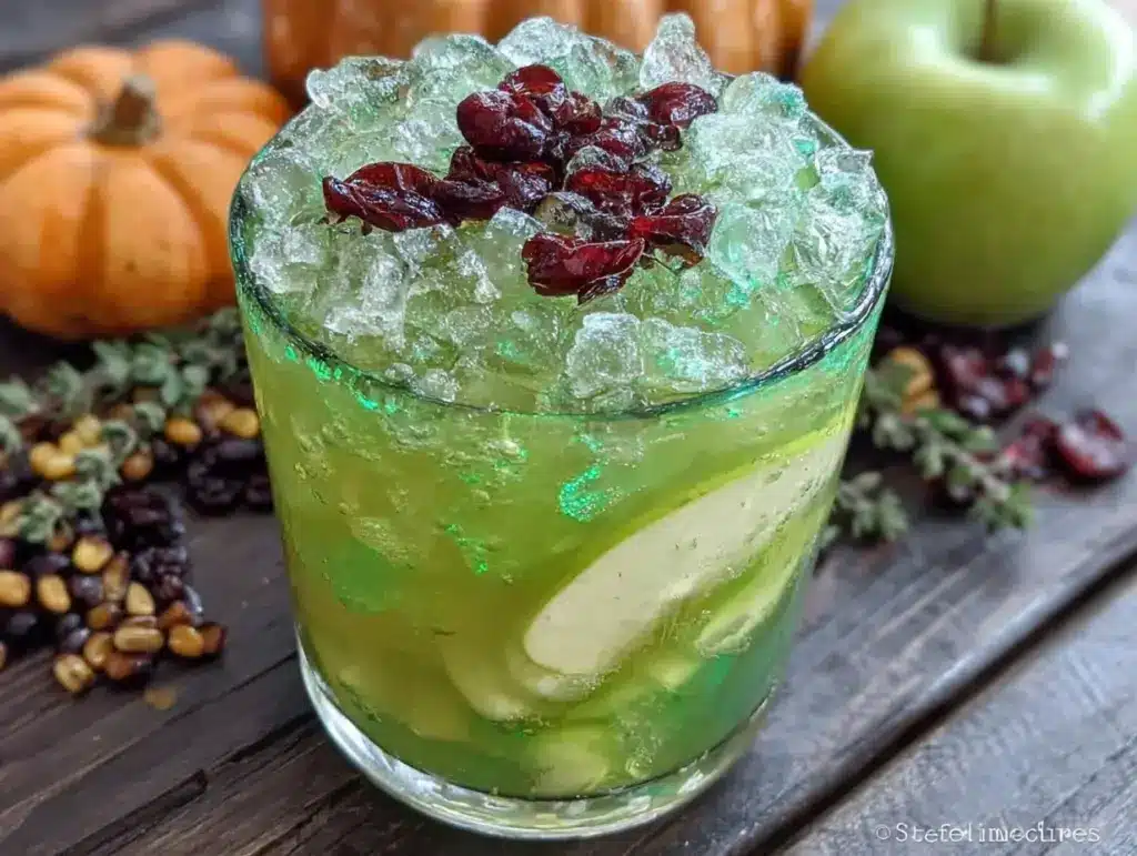 grüner apfel halloween punsch - featured image
