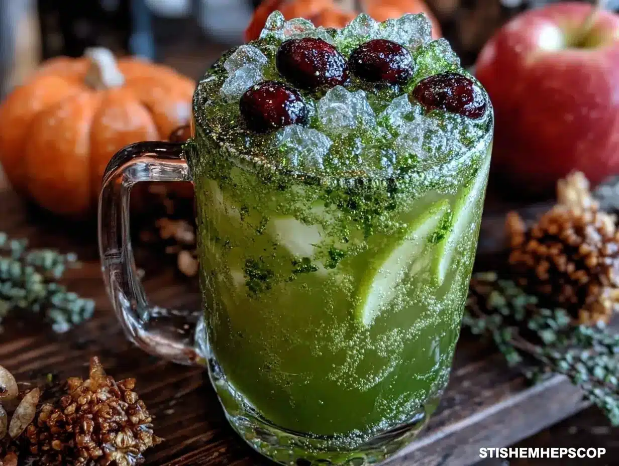 grüner apfel halloween punsch preparation steps