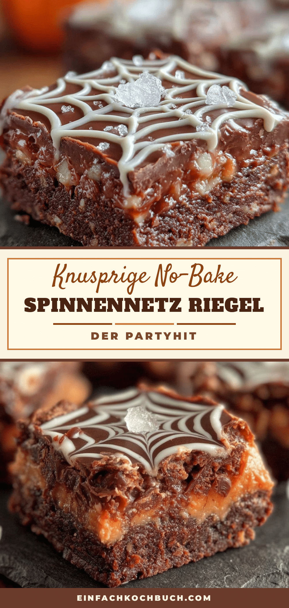 Knusprige No-Bake Spinnennetz Erdnussbutter Riegel recipe