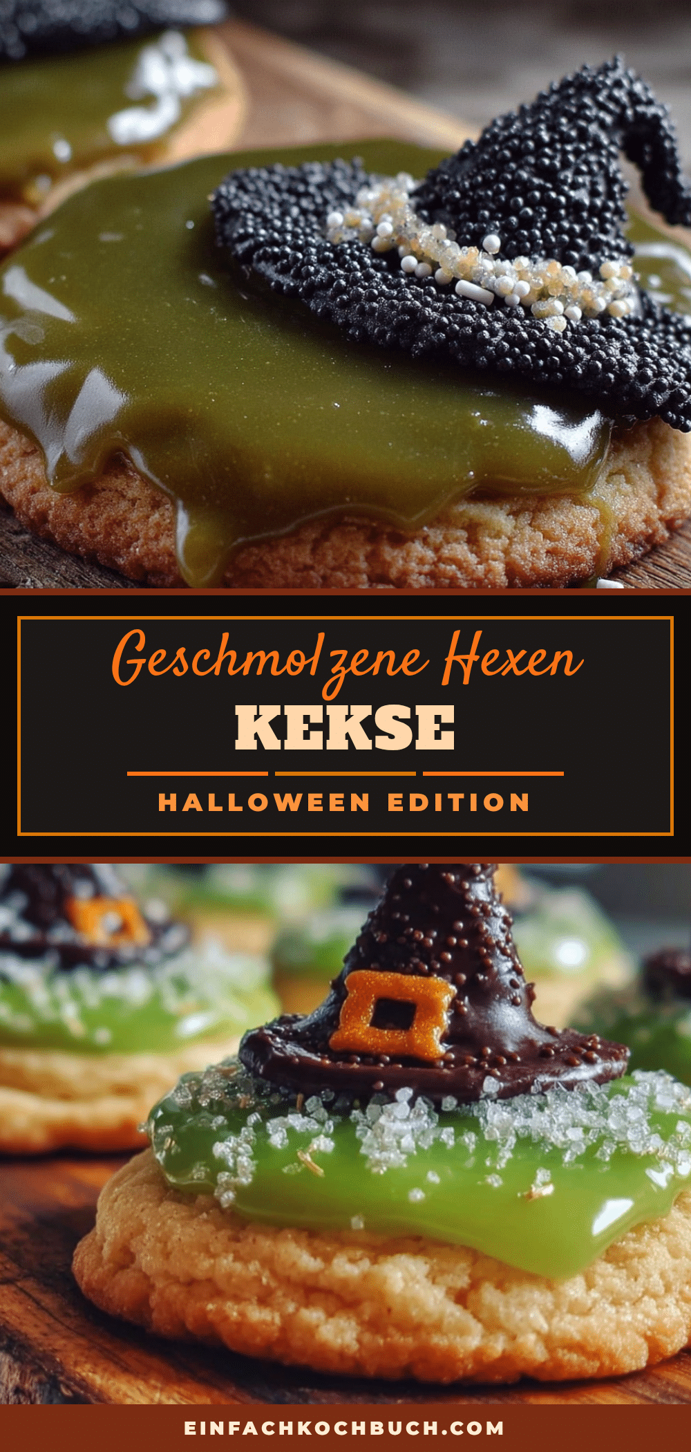 Leichte geschmolzene Hexen-Halloween-Kekse recipe