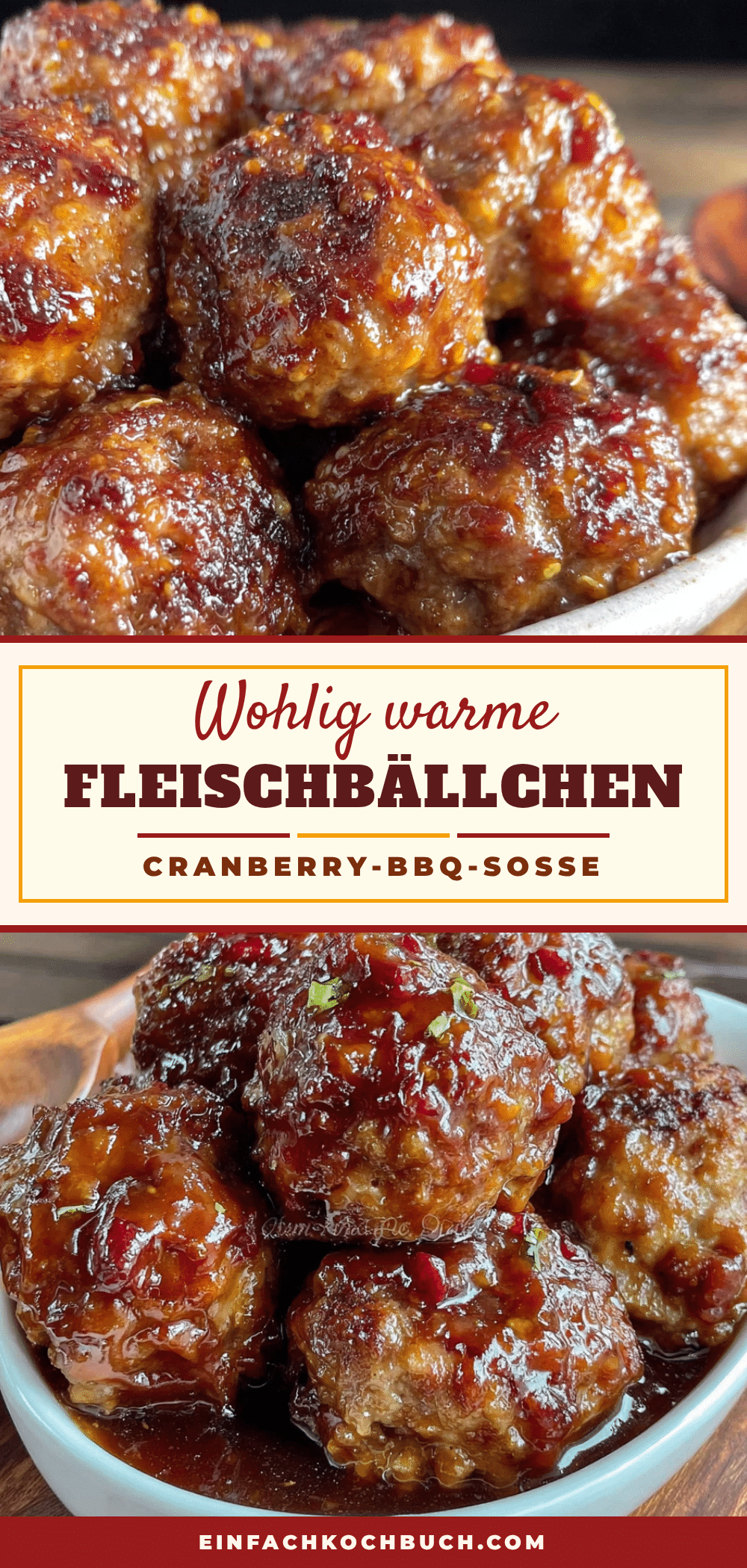 Mini-Fleischbällchen mit Cranberry-BBQ-Soße recipe