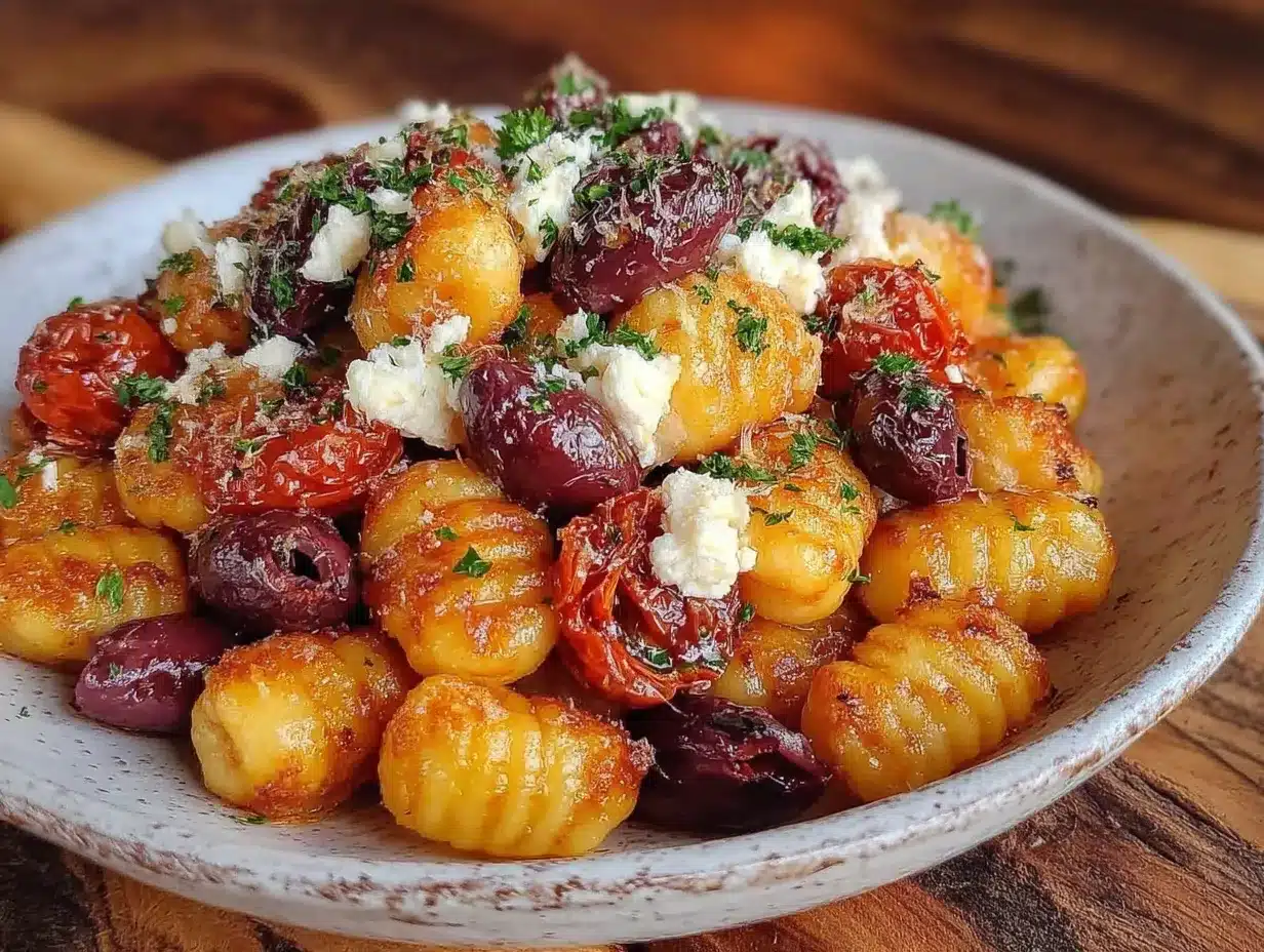 Airfryer Gnocchi mit Feta preparation steps