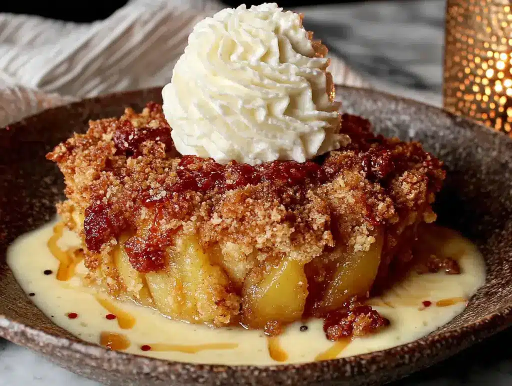 Bratapfel-Crumble mit Marzipan - featured image