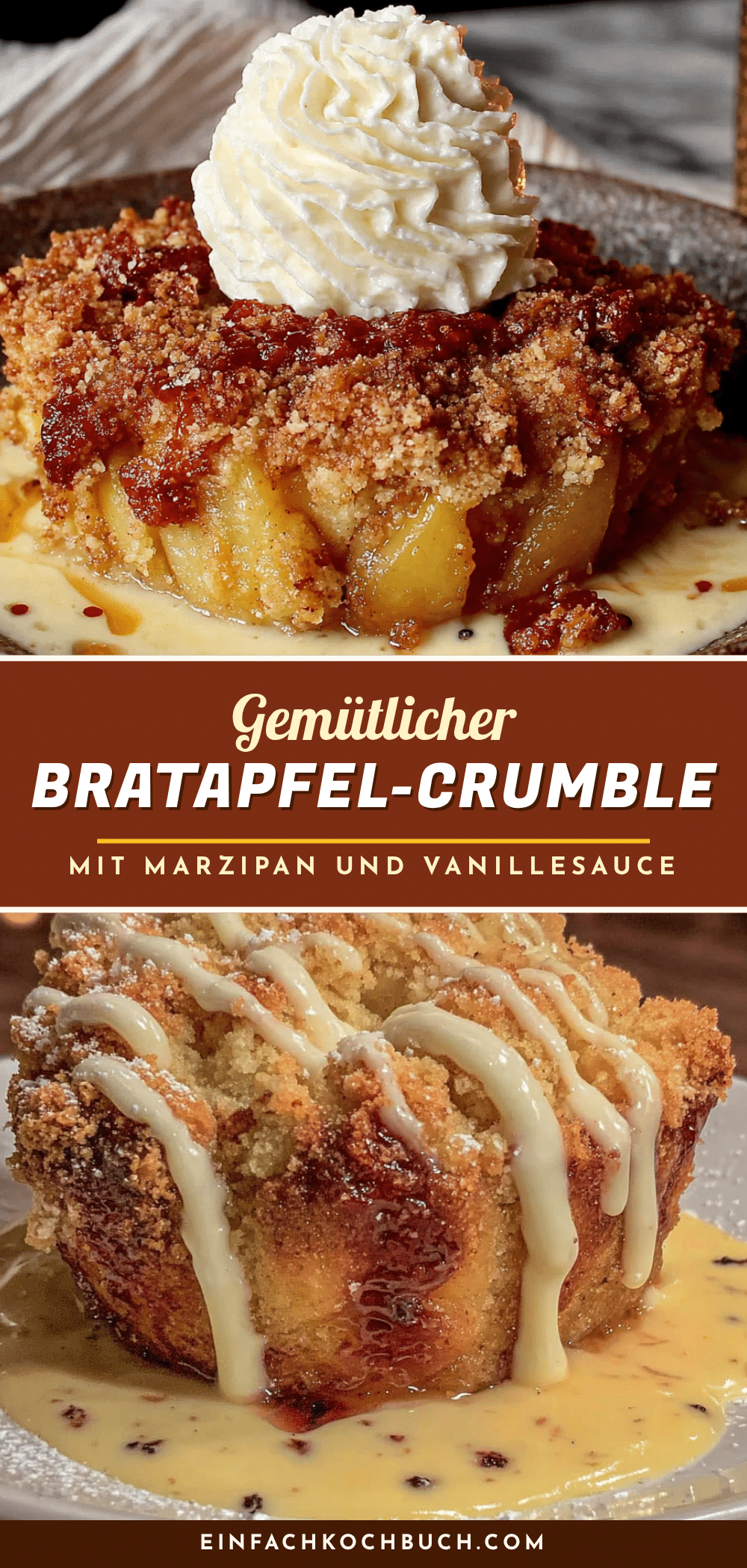 Bratapfel-Crumble mit Marzipan recipe