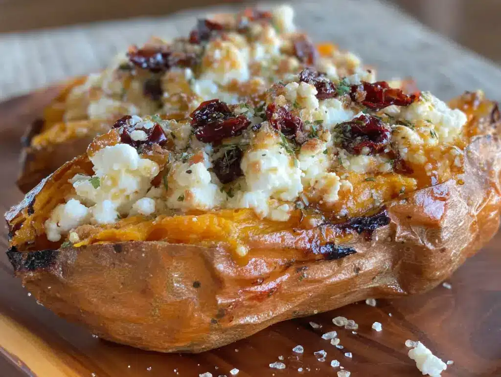 cremig gefüllte Süßkartoffeln mit Feta - featured image