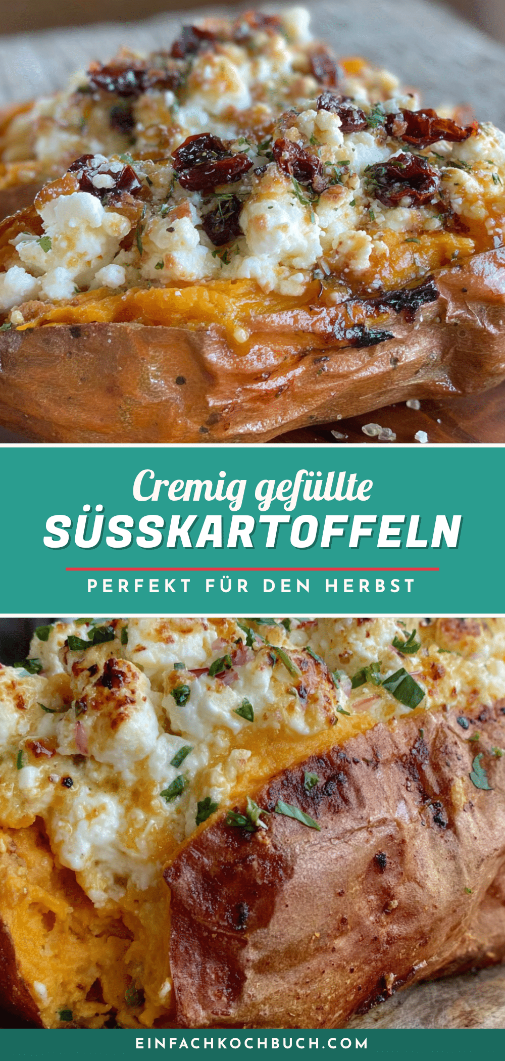 cremig gefüllte Süßkartoffeln mit Feta recipe