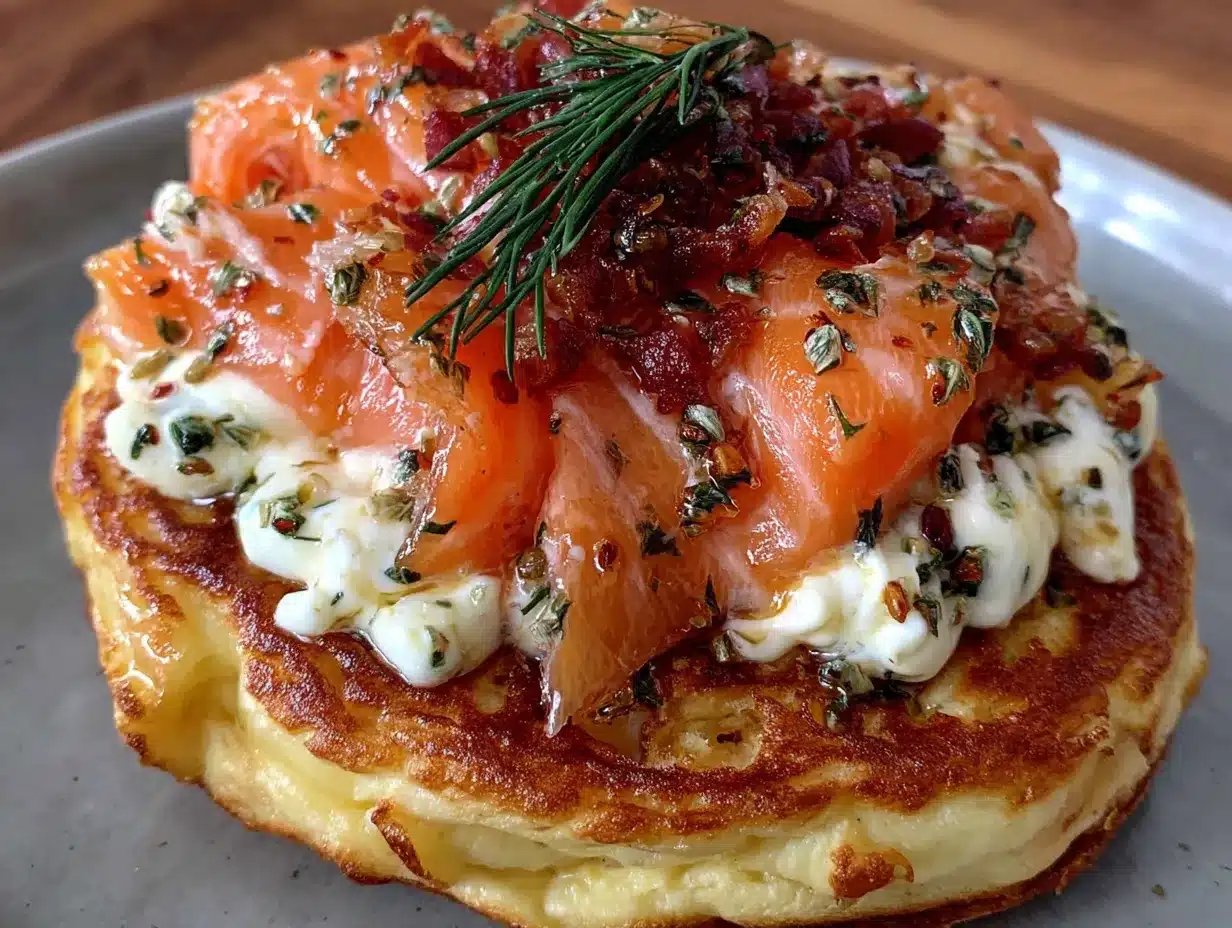 Einfache Lachs-Blinis mit Dill-Crème-fraîche preparation steps