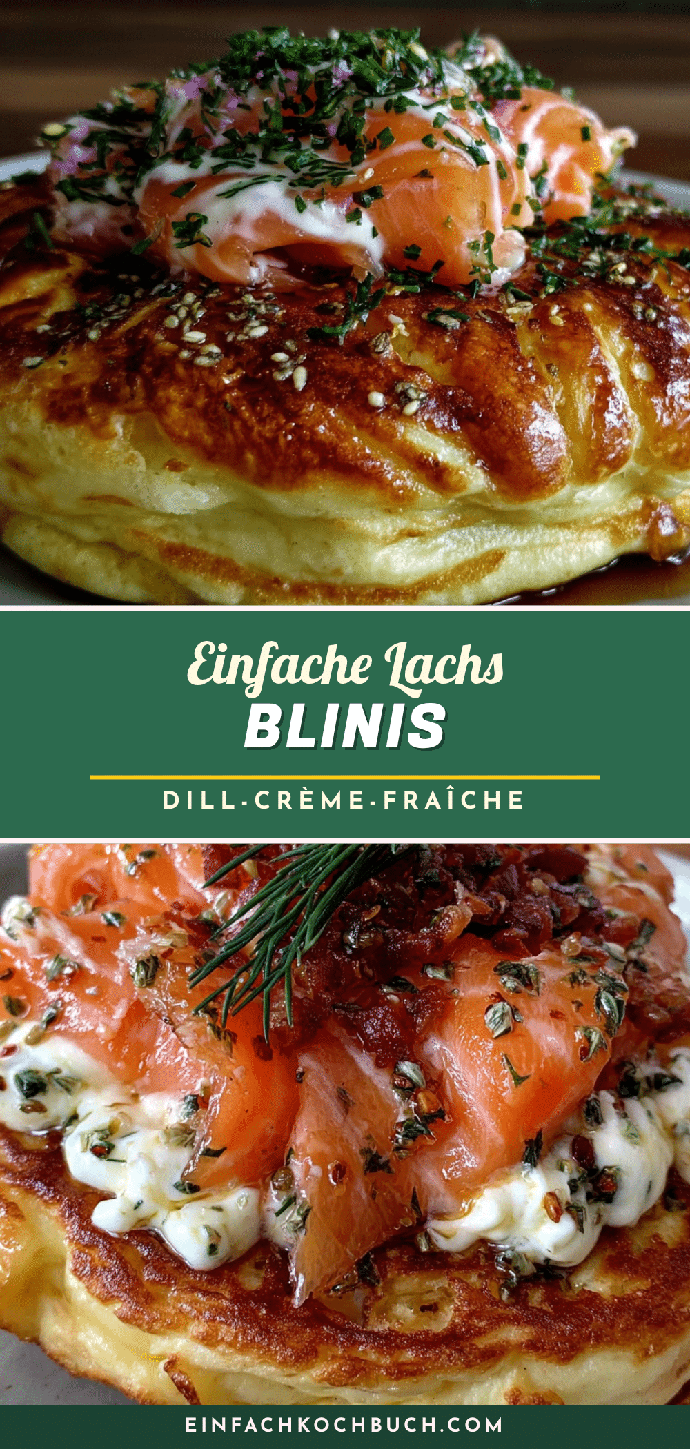 Einfache Lachs-Blinis mit Dill-Crème-fraîche recipe