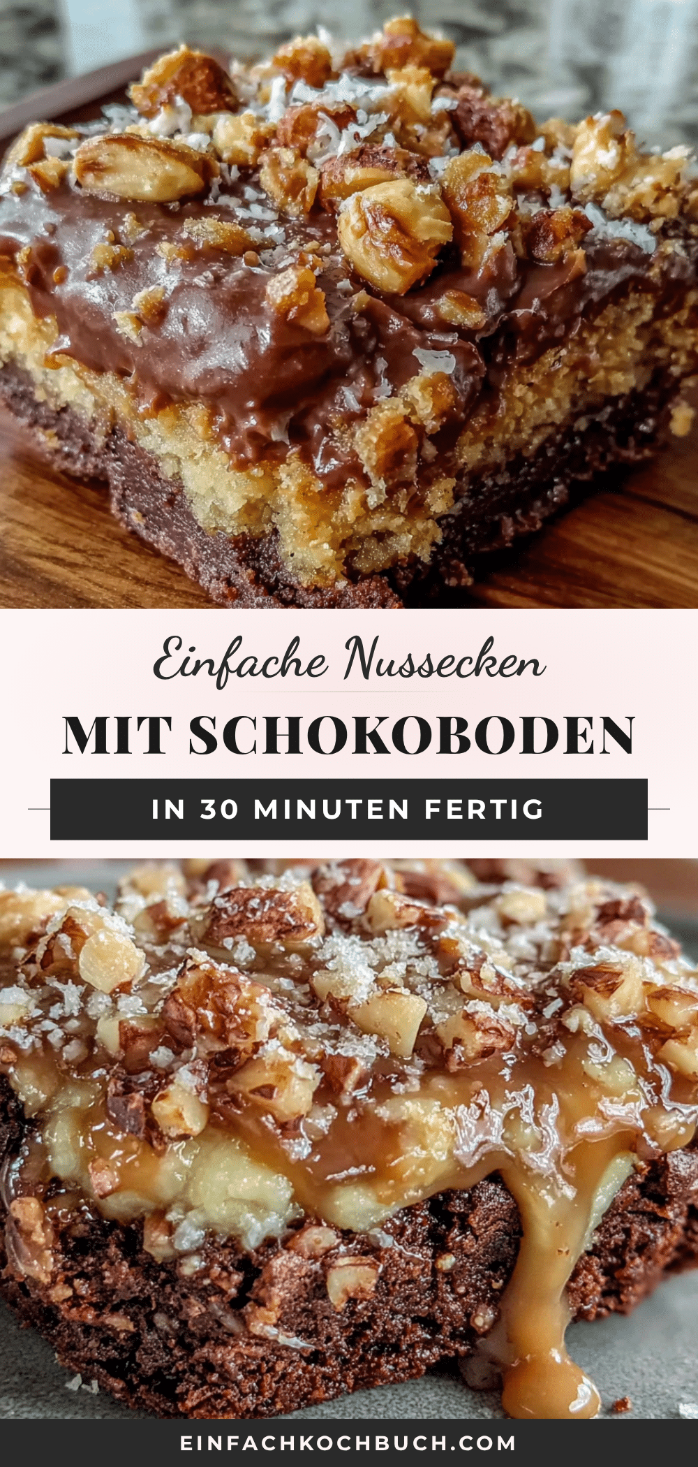 Einfache Nussecken mit Schokoboden recipe