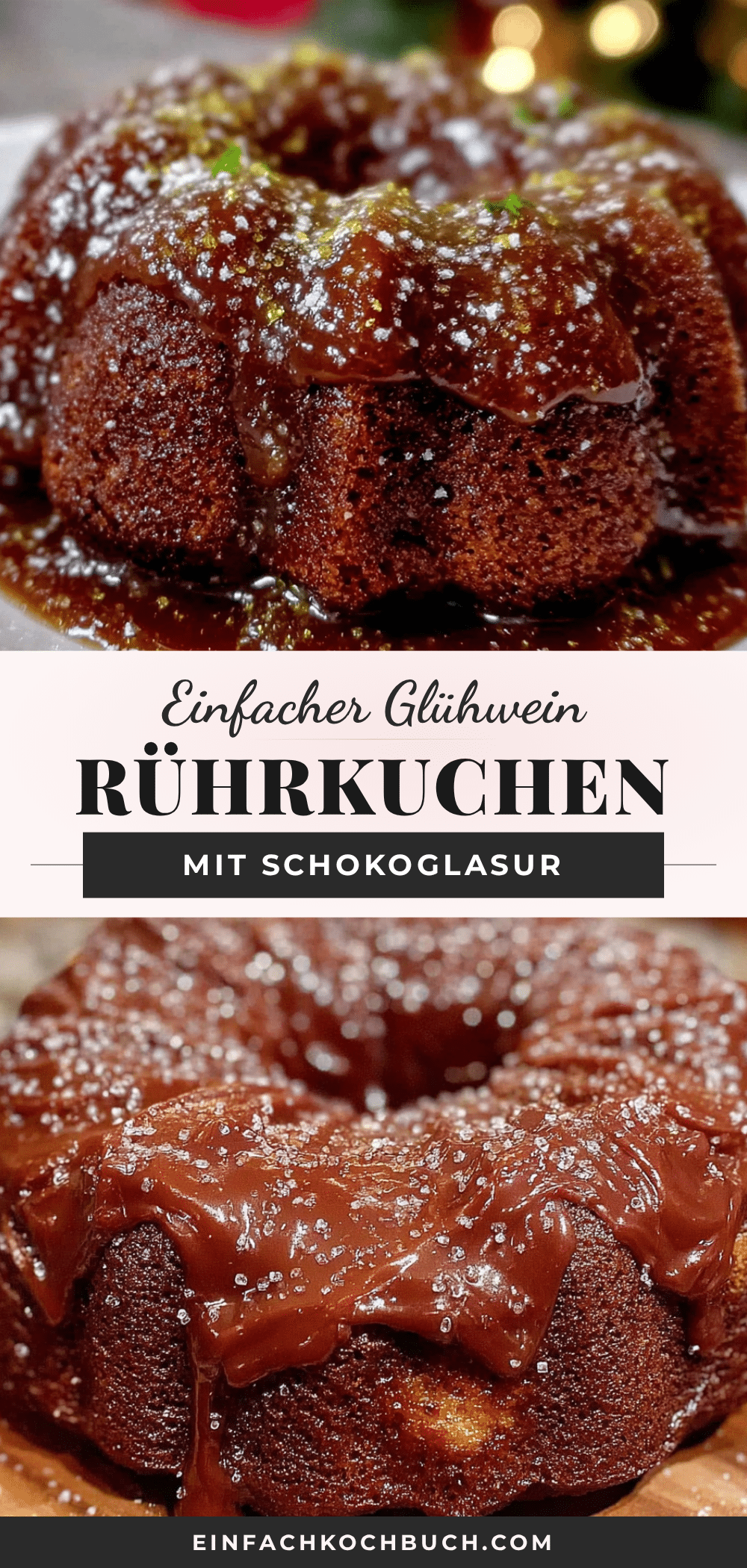 Glühwein-Rührkuchen mit Schokoglasur recipe