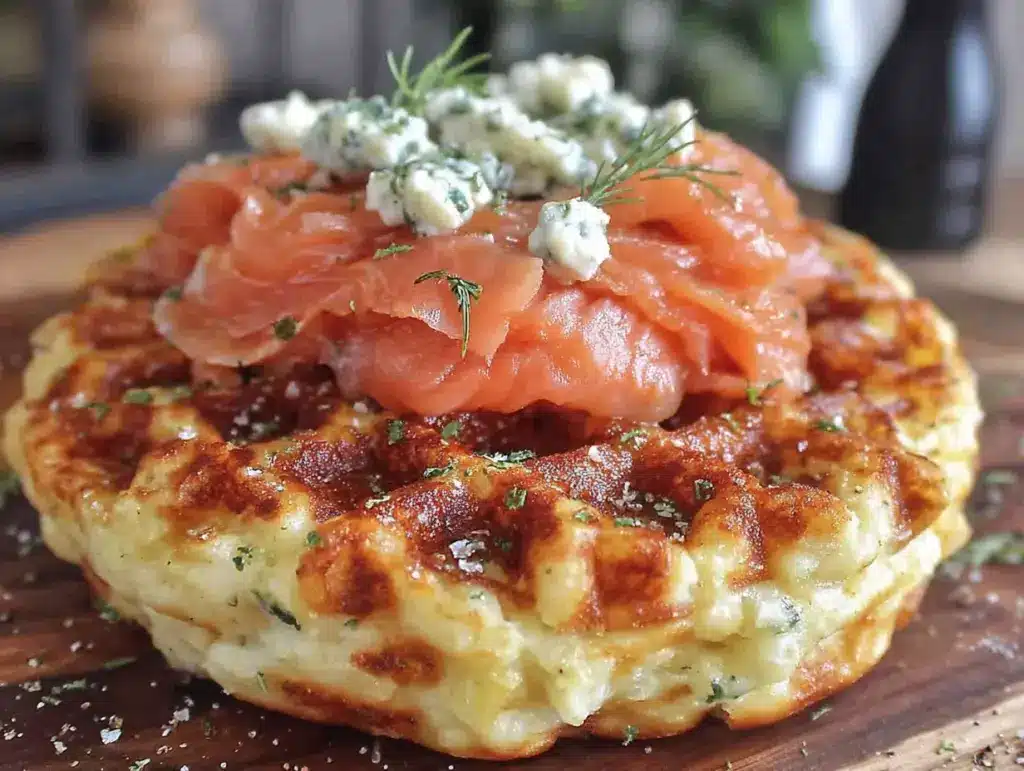 Kartoffel-Rösti-Waffeln mit Räucherlachs - featured image