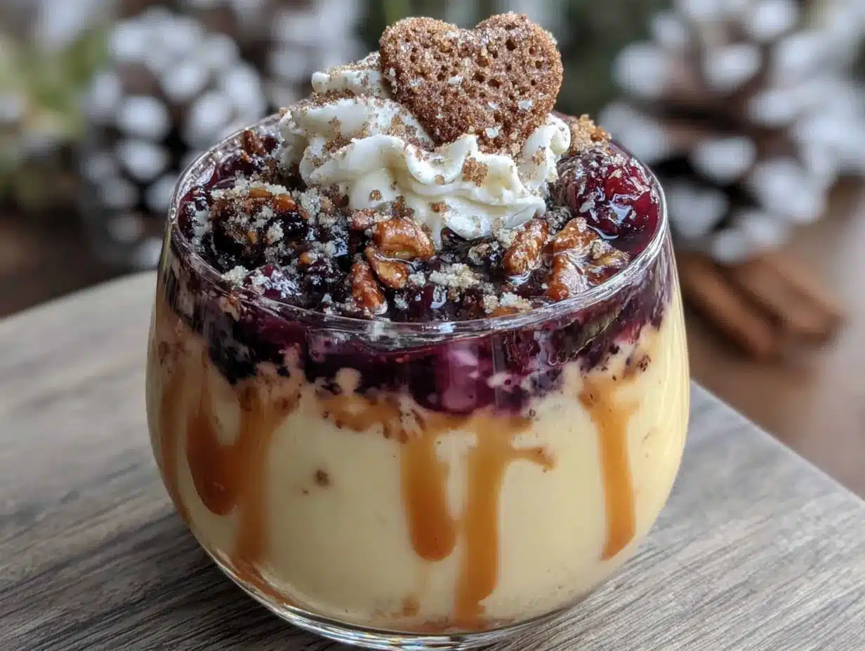 Lebkuchen-Panna-Cotta mit Zwetschgenröster preparation steps