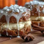 Leichte Lebkuchen-Sandwichkekse mit cremiger Frischkäsefüllung - featured image