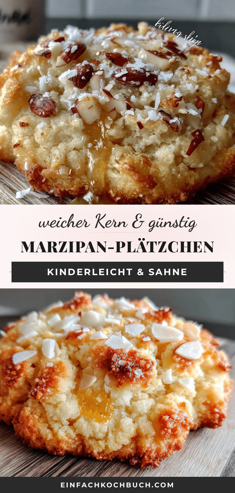 Marzipan-Plätzchen mit weichem Kern recipe