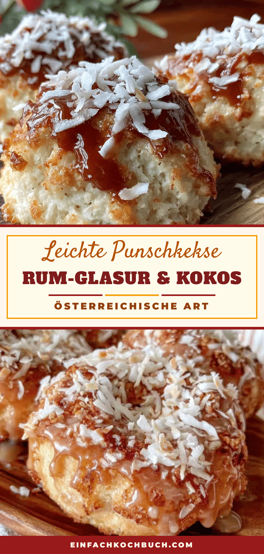 Punschkekse mit Rum-Glasur und Kokos recipe