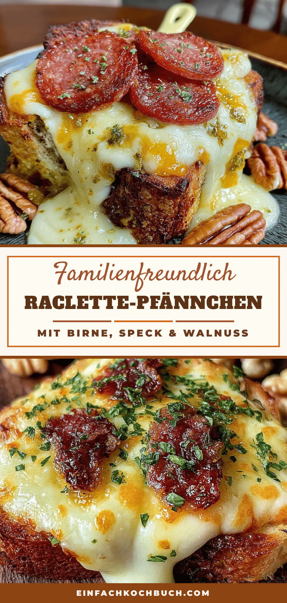 Raclette-Pfännchen mit Birne Speck und Walnuss recipe
