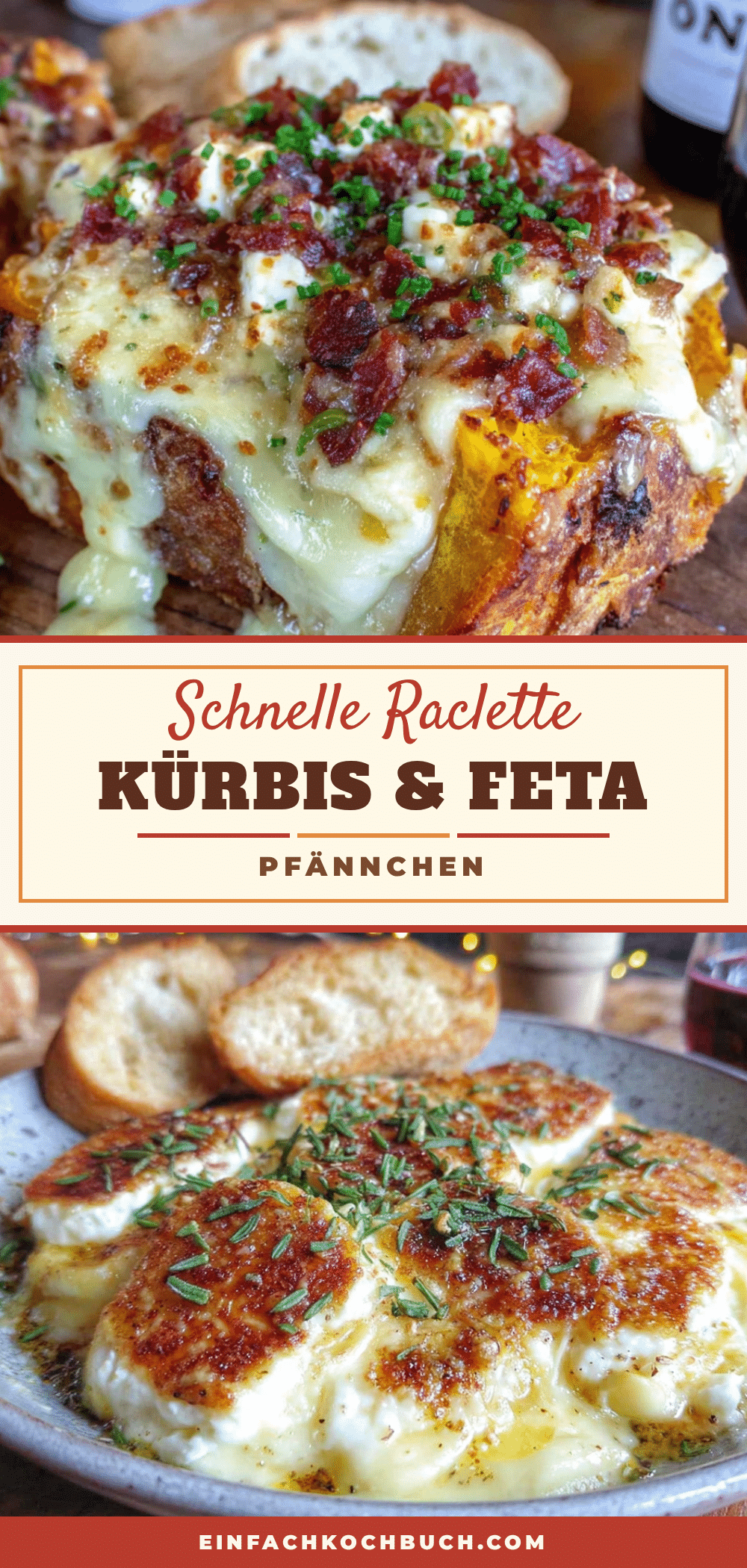Raclette-Pfännchen mit Kürbis und Feta recipe