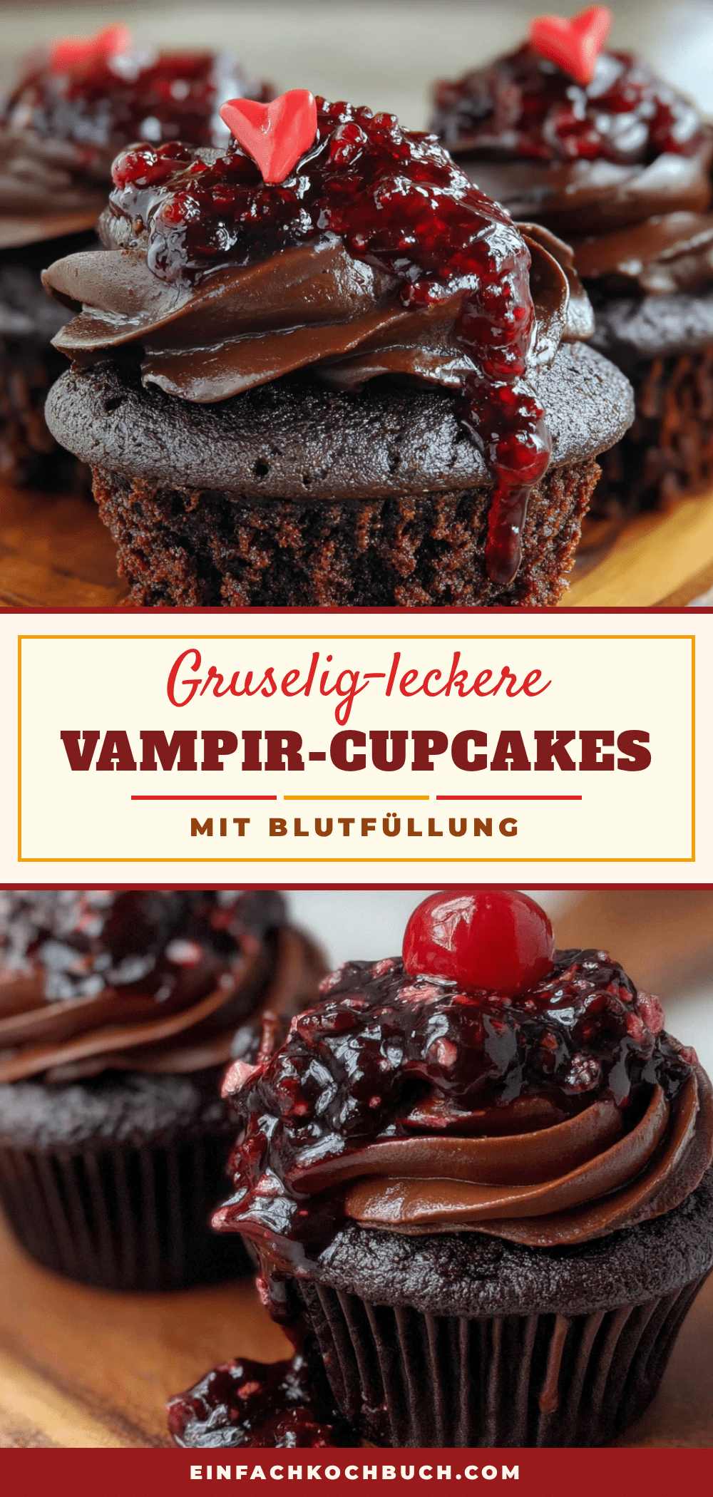 Vampir-Cupcakes Halloween Rezept recipe